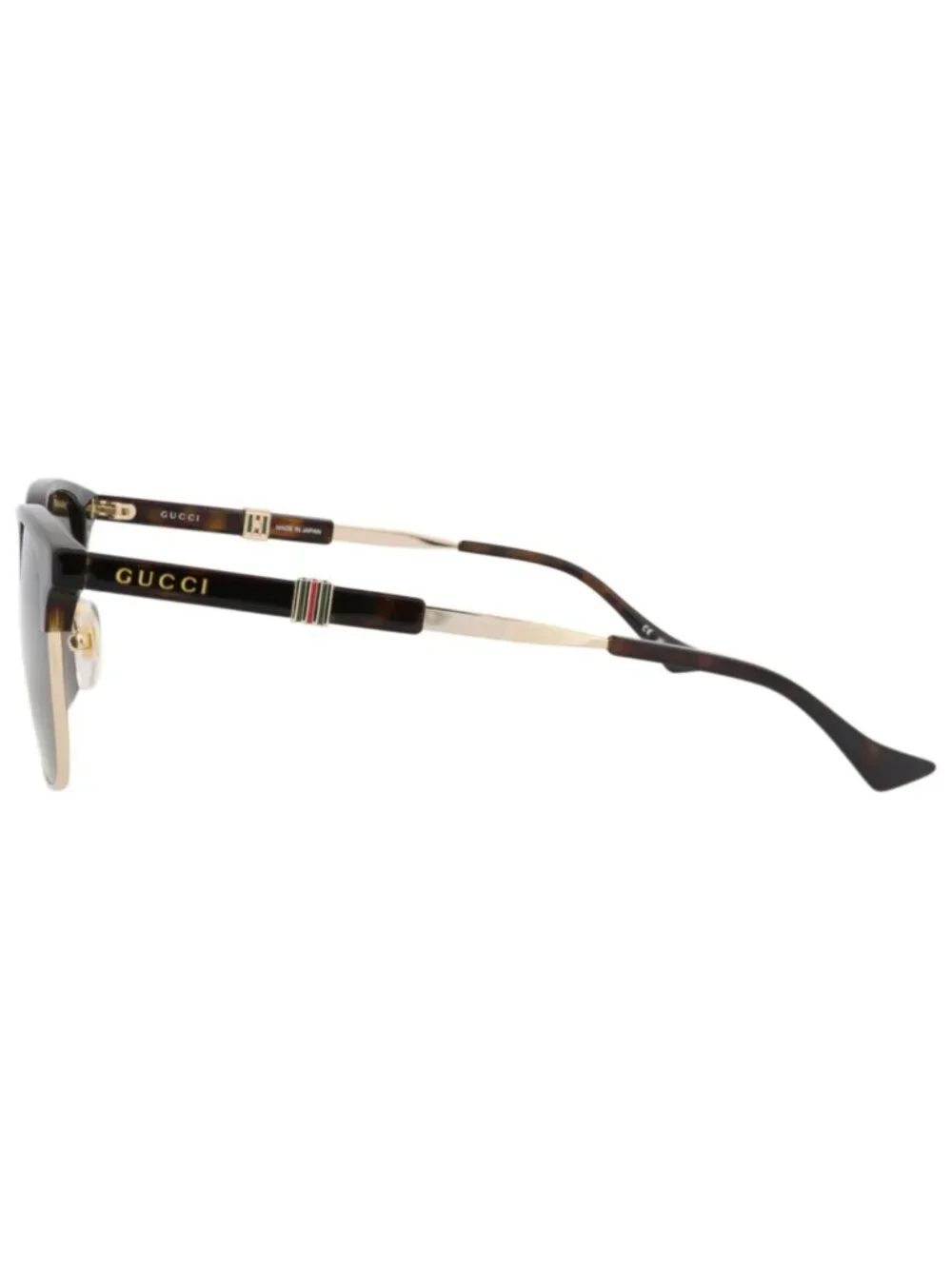 New Gucci Women's Eyeglasses Mens Square Rectangle Gold Havana Brown